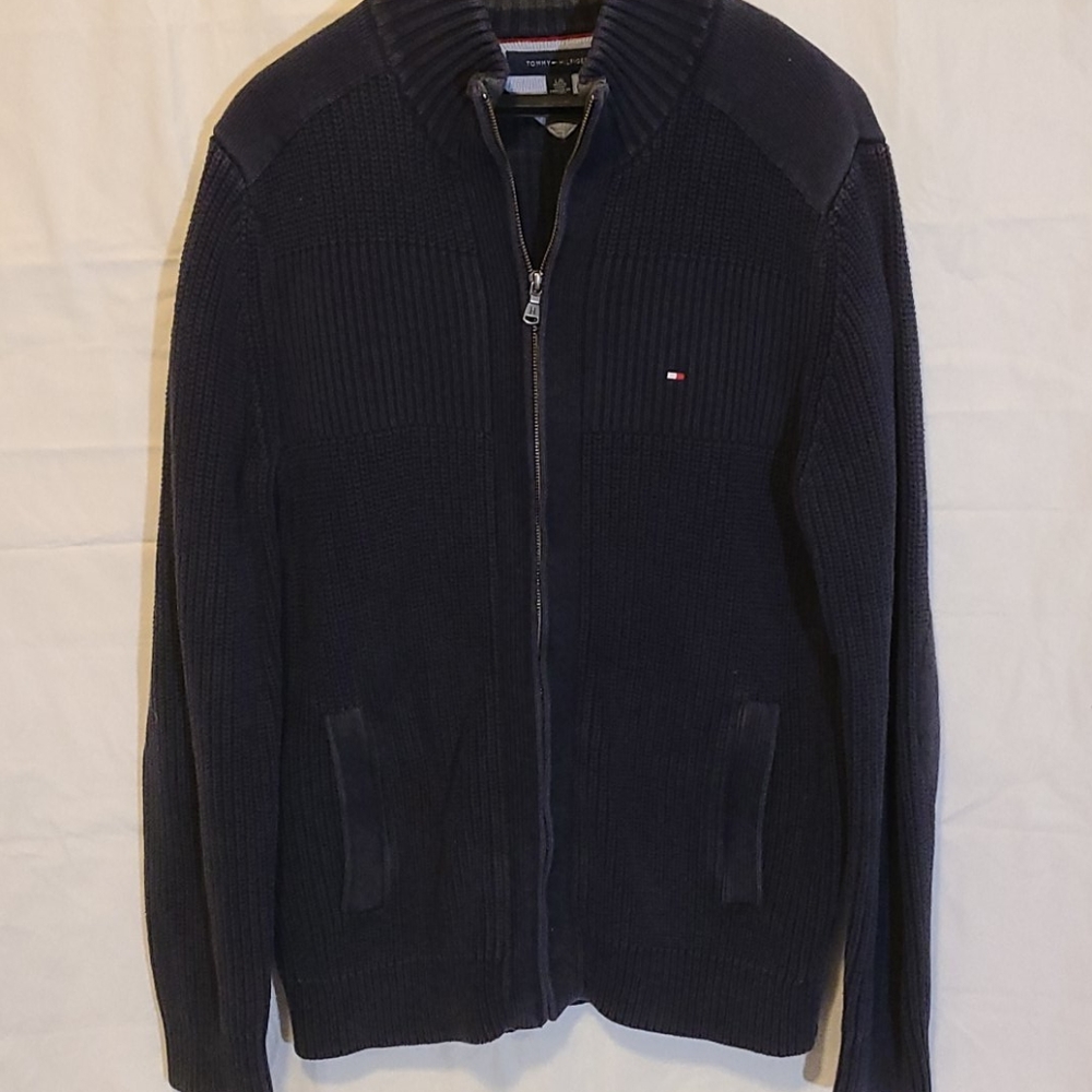 Blue Full Zip Tommy Hilfiger Sweater
